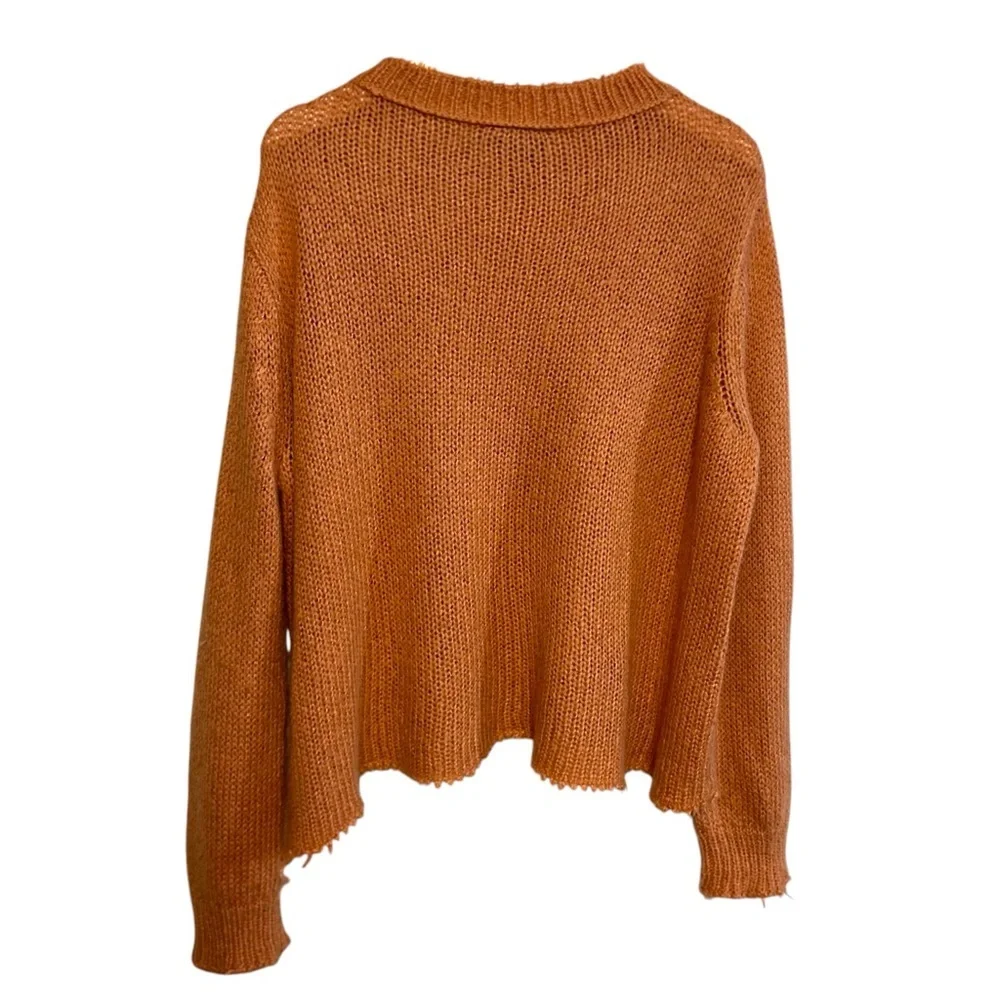 Wooden ships S/M Oliver distressed sweater crewneck lightweight knit wool blend - Picture 7 of 12